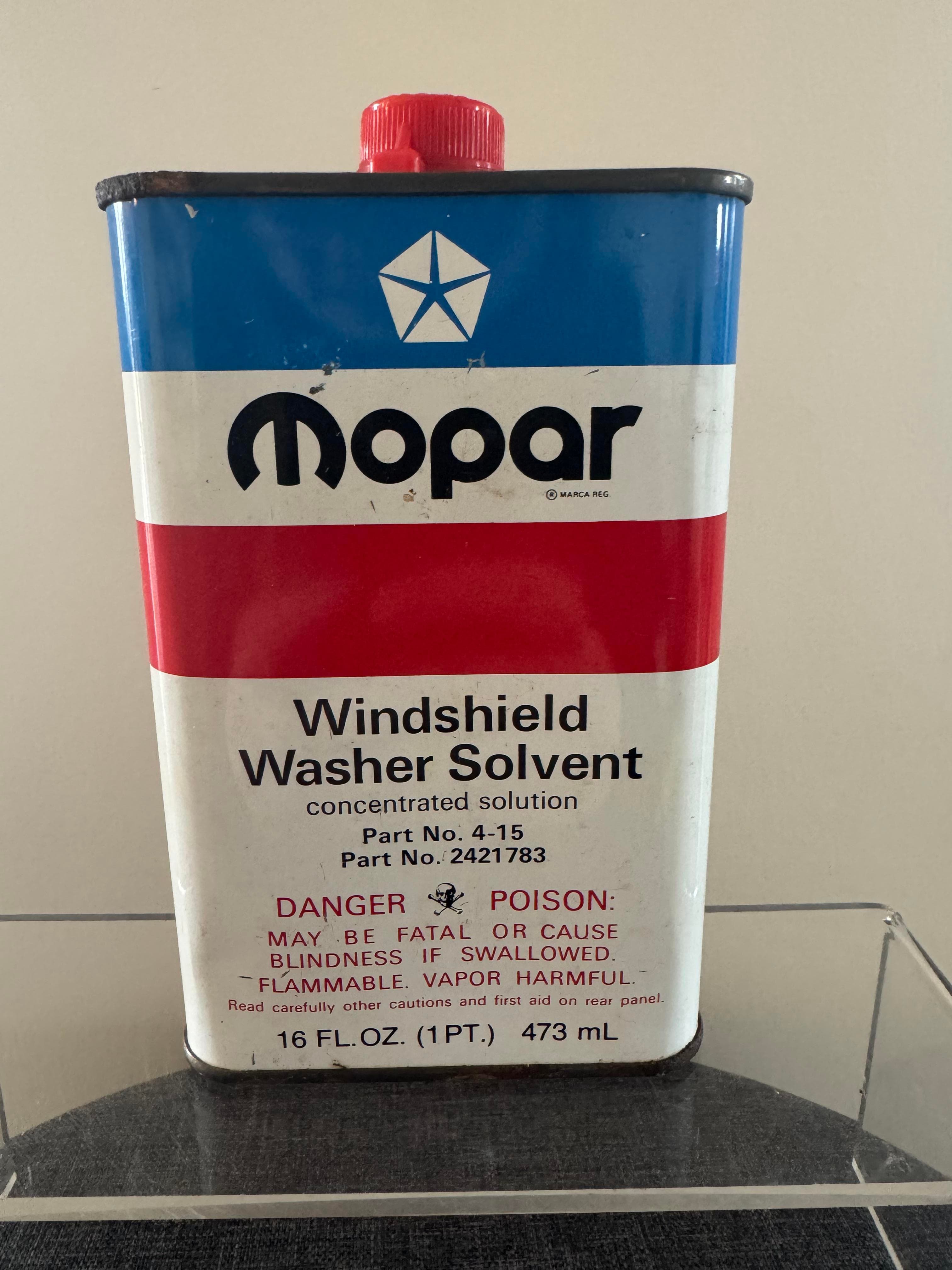 Vintage Mopar Windshield Washer Tin - Motor Oil Tin - Chrysler Dodge Plymouth