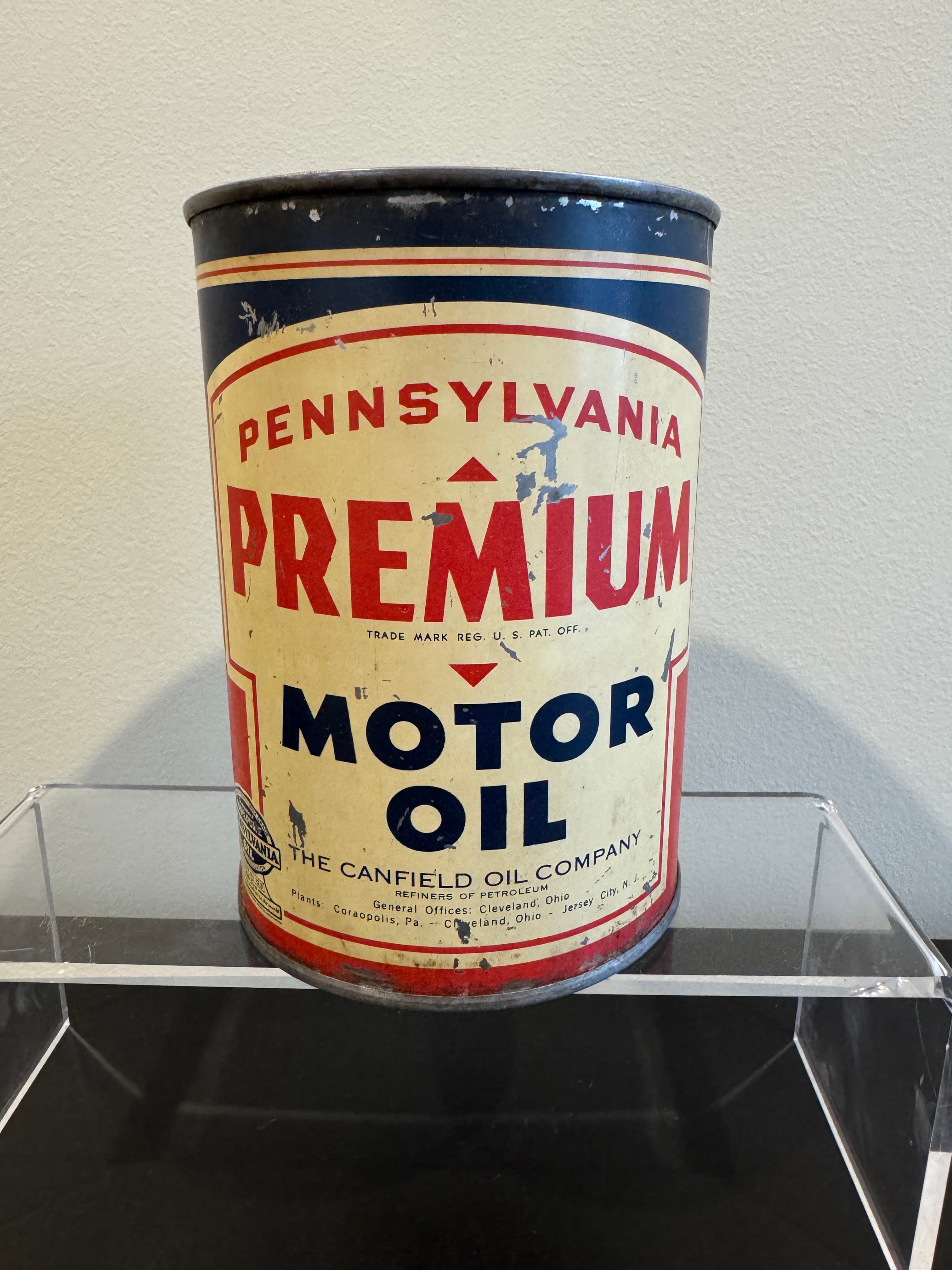 Vintage Pennsylvania Oil Tin - Motor Oil Petrol Tin